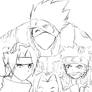 Naruto Team 7 lineart