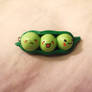 Polymer Clay Peas in a Pod