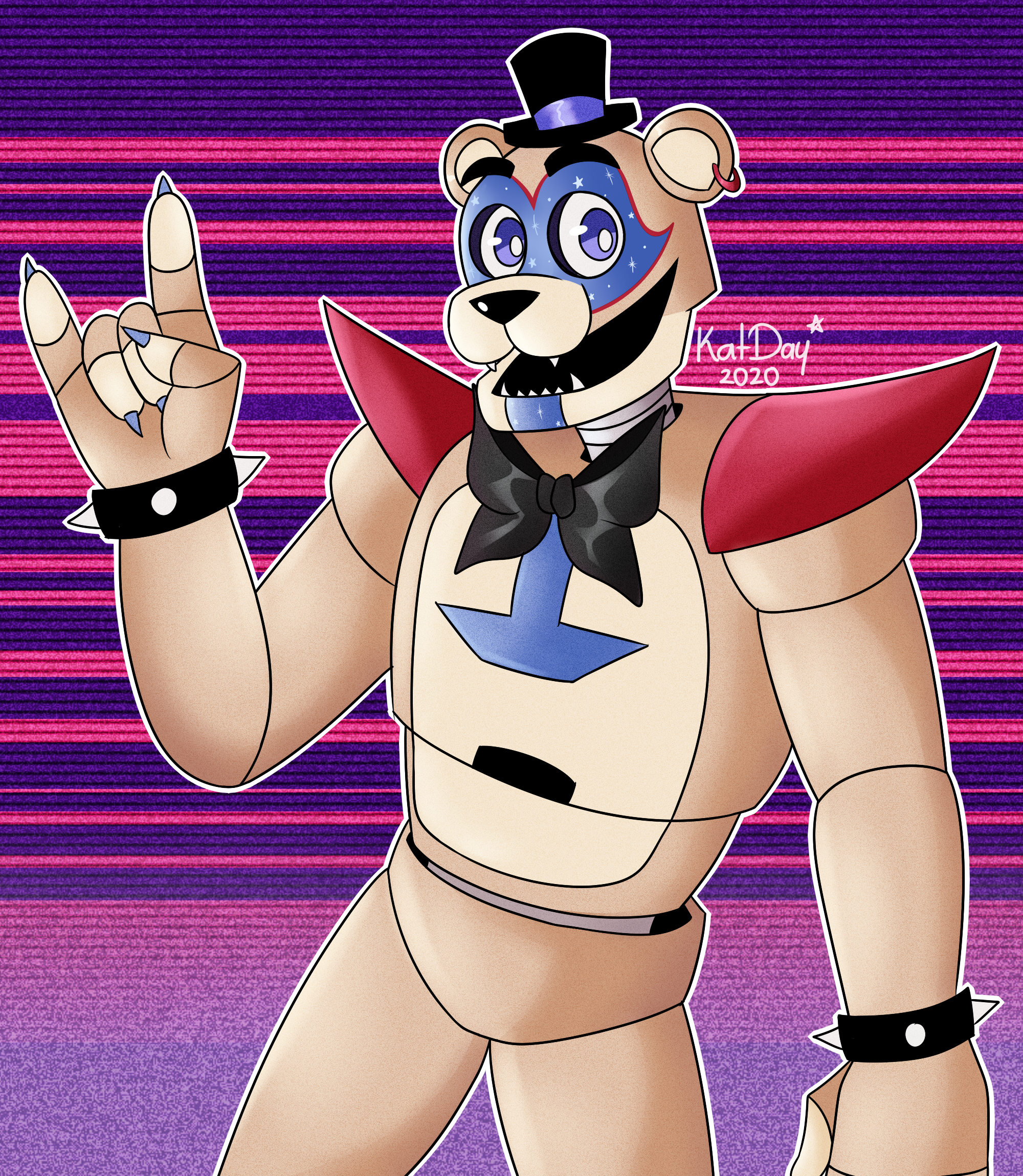 Glamrock Freddy- Freddy fazbear fnaf- Fnaf security breach fanart