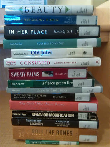 Book spine poetry