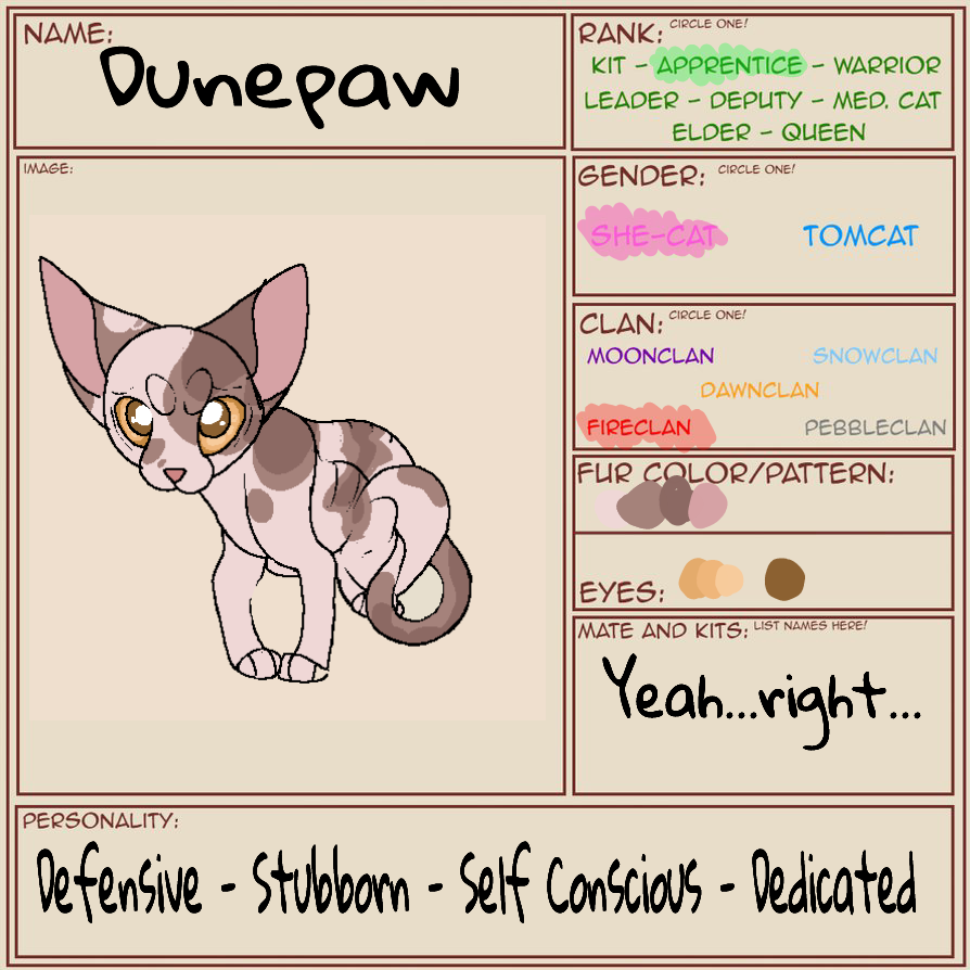 TWG APPLICATION | Dunepaw