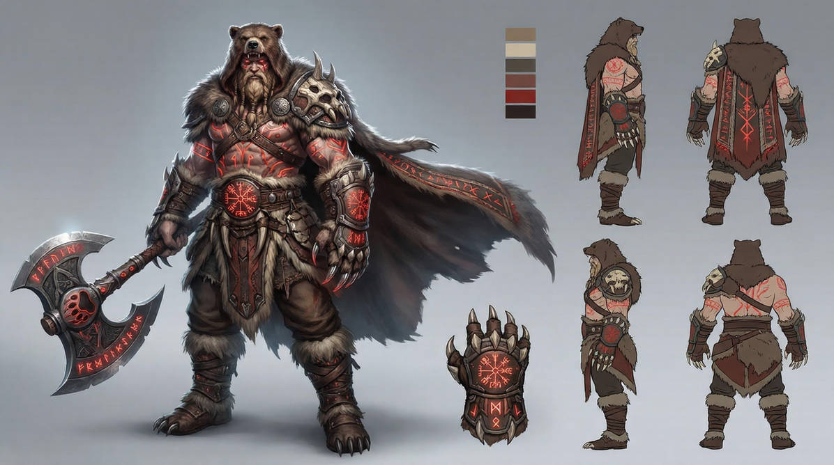 Runic Bear Form The Rune Bear Totem Barbarian Character Sheet by LAMichele on DeviantArt