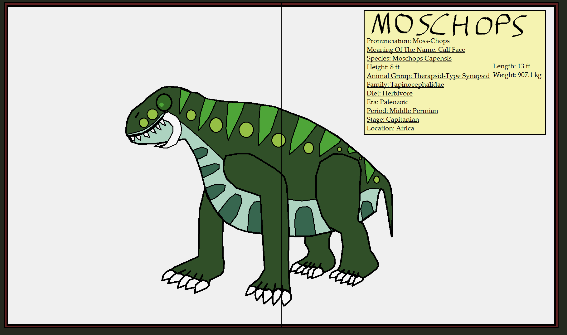 Dinatheen P-Animal Info Ref: Moschops by Tyrannosaurus90s on DeviantArt Dinatheen P-Animal Info Ref: Moschops by Tyrannosaurus90s on DeviantArt