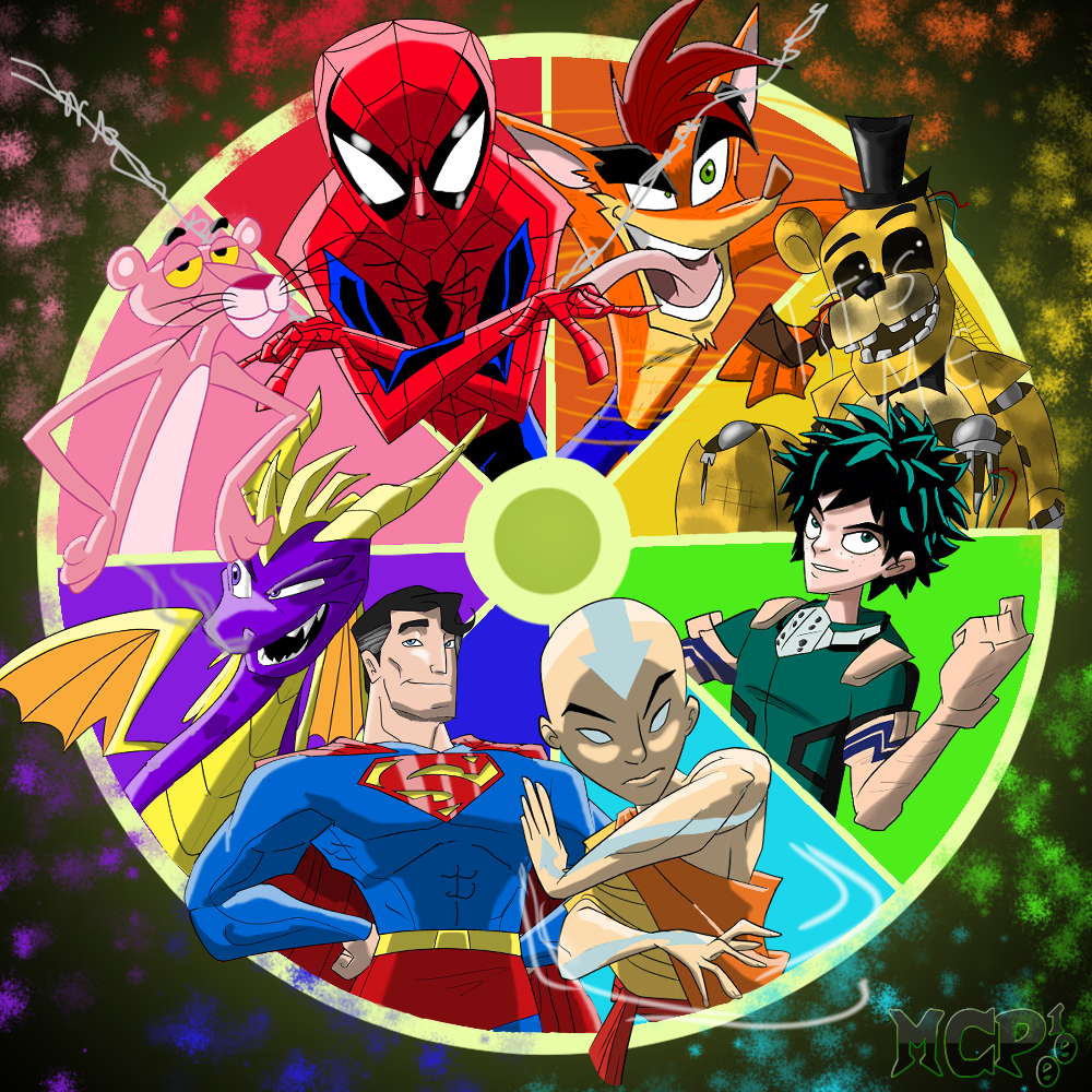 Color Wheel Characters Color Wheel Challenge (Male Characters) by mcp100 on DeviantArt