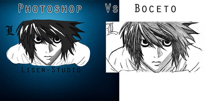 L Death note L dibujo desing photoshop L Anime