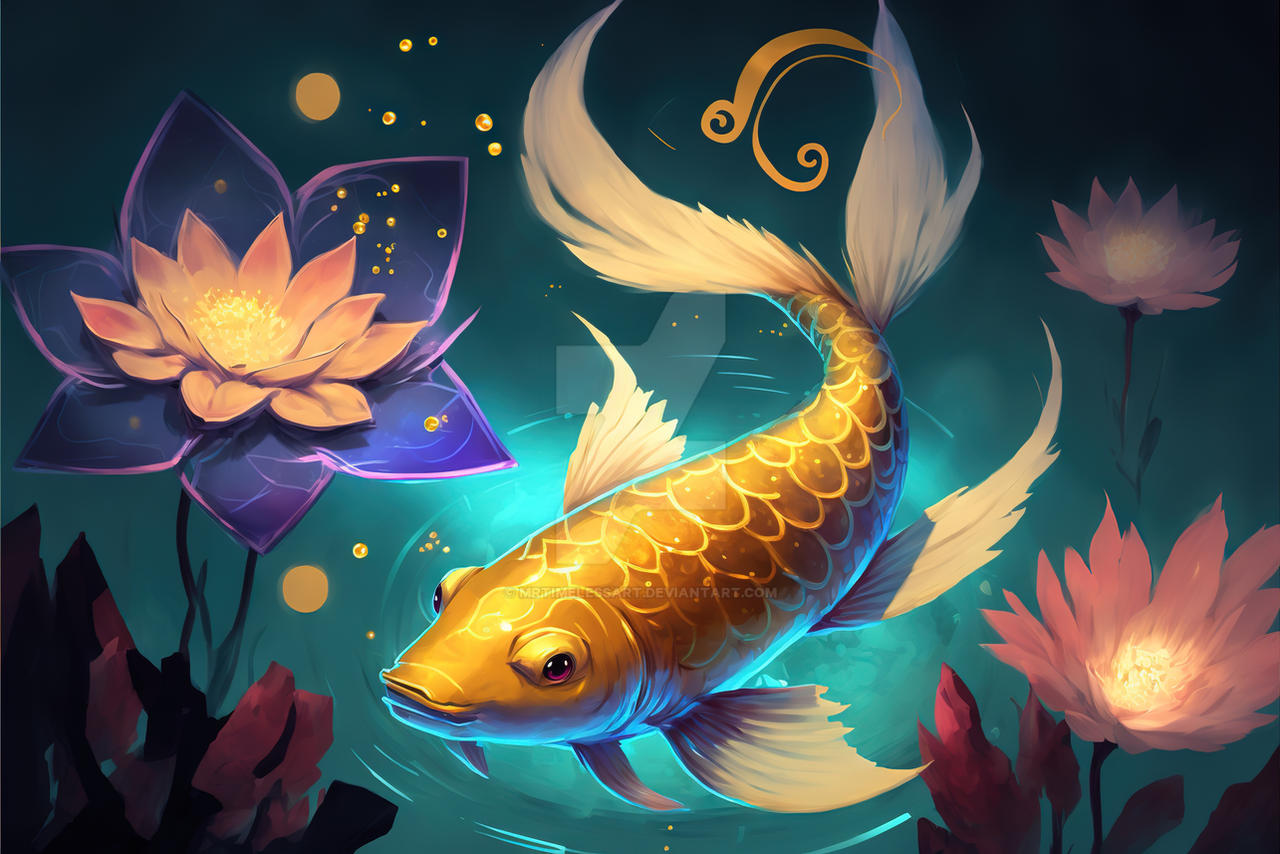 Golden Fish in a Pond (29) by MrTimelessArt on DeviantArt