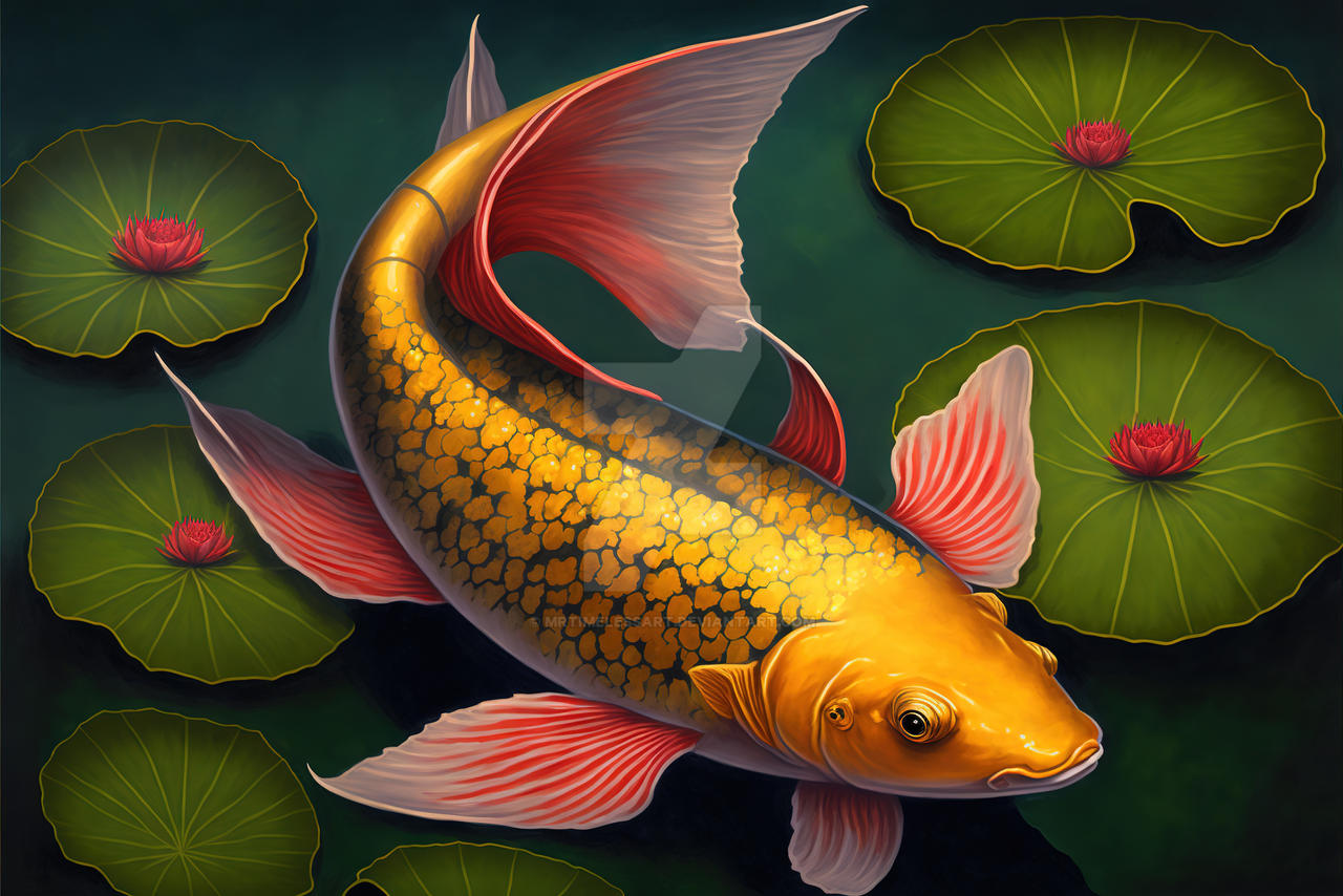 Golden Fish in a Pond (56) by MrTimelessArt on DeviantArt