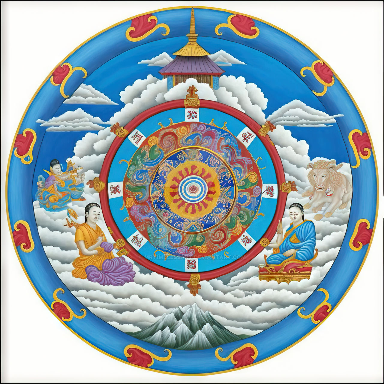 Dharma Ruler Colorful Dharma Wheel (9) by MrTimelessArt on DeviantArt