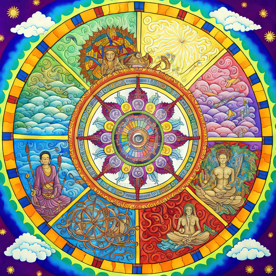Dharma Ruler Colorful Dharma Wheel (14) by MrTimelessArt on DeviantArt