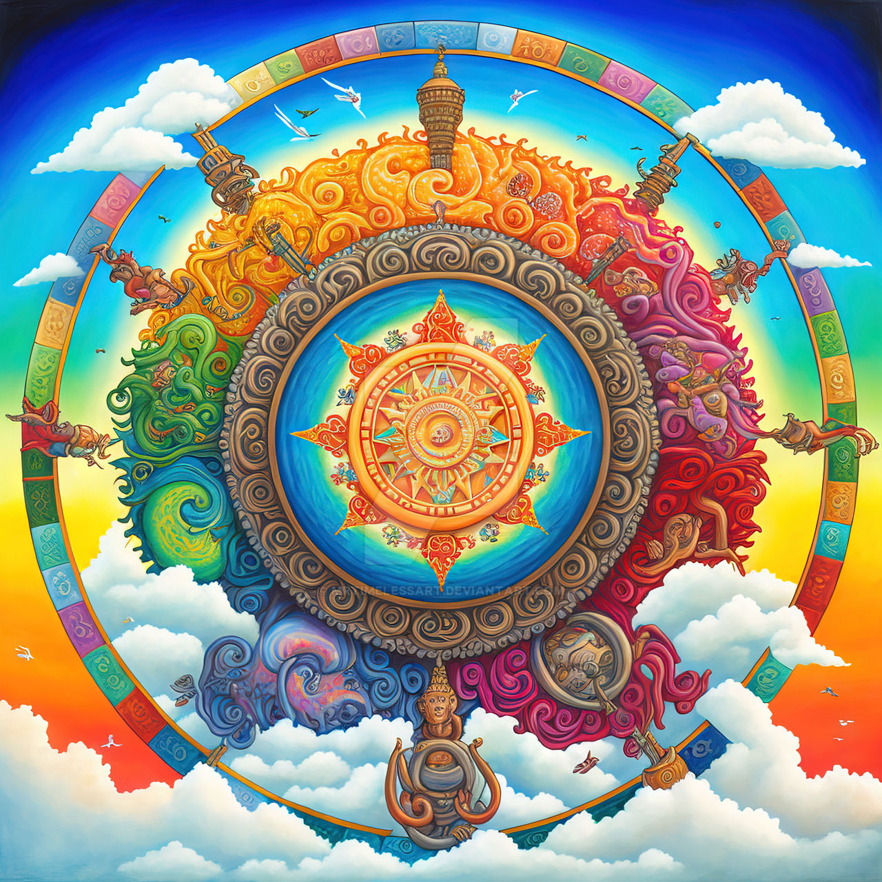 Colorful Dharma Wheel (21) by MrTimelessArt on DeviantArt