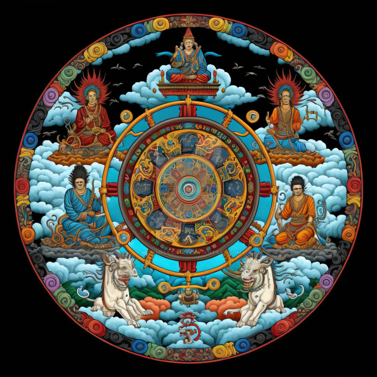 Dharma Ruler Colorful Dharma Wheel (36) by MrTimelessArt on DeviantArt