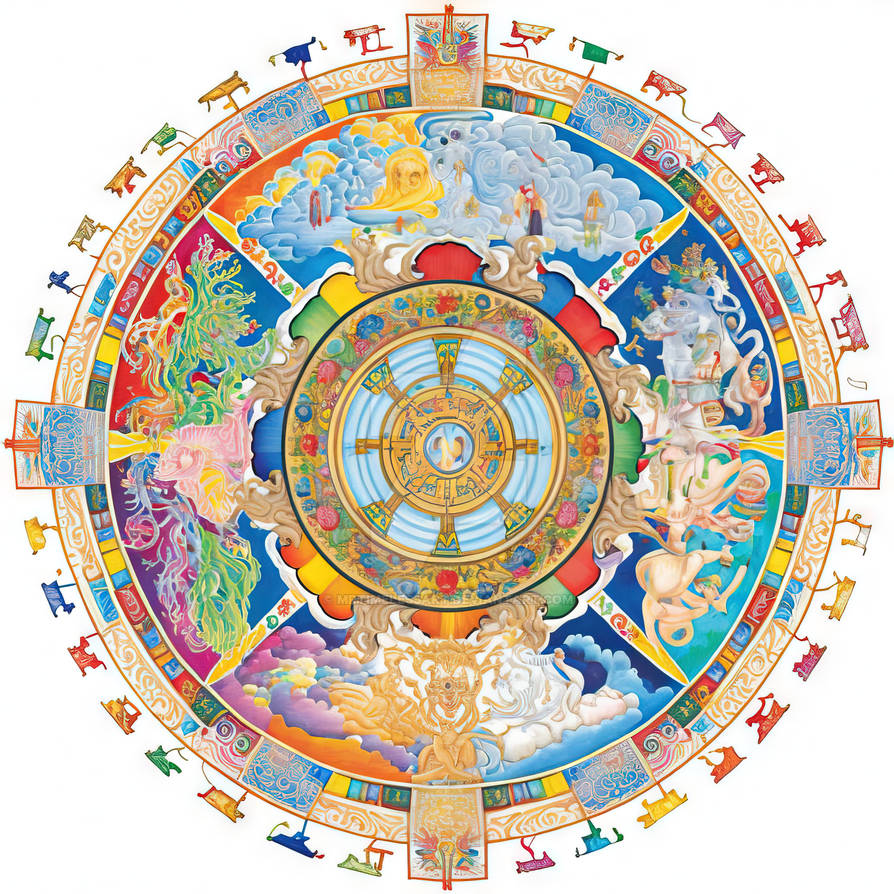 Dharma Ruler Colorful Dharma Wheel (40) by MrTimelessArt on DeviantArt