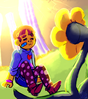 Frisk meet the the cute flower