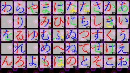 HANJO JAPANESE HIRAGANA SHEET(boy color)