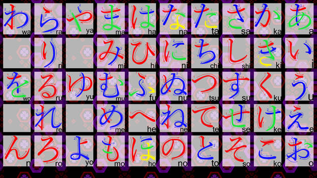 HANJO JAPANESE HIRAGANA SHEET(boy color)