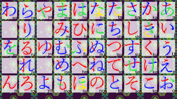 HANJO JAPANESE HIRAGANA SHEET(boy color2)