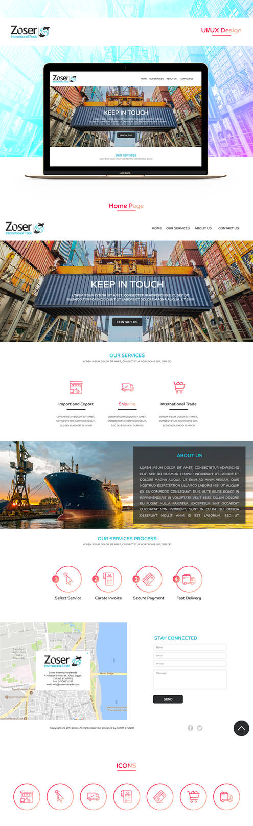 Zoser international trade | UI/UX Design by KarimStudio