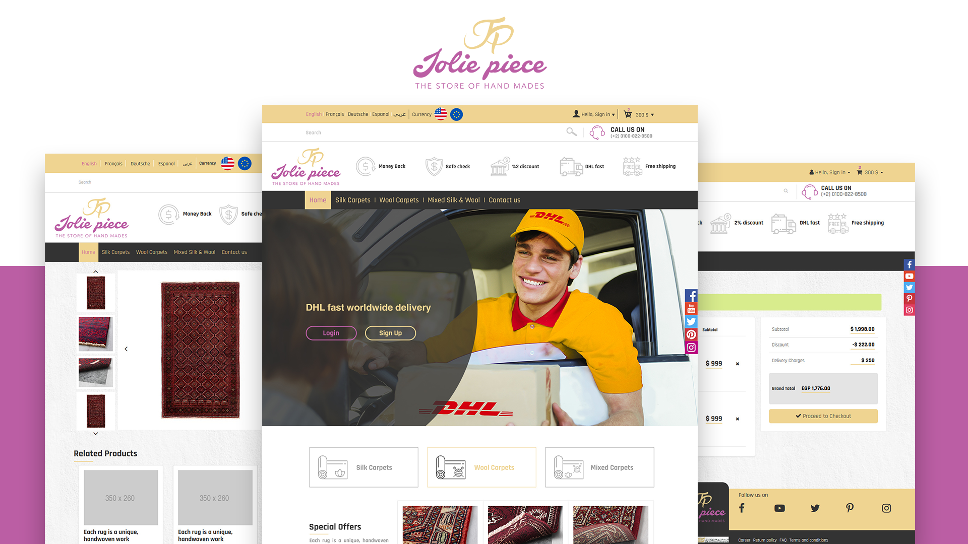 Joliepiece - oriental Handmade carpets eCommerce by KarimStudio