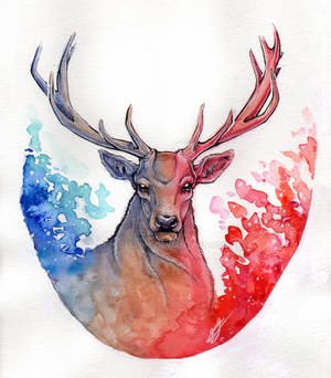 Watercolor Deer