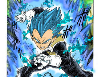Vegeta  S.S.blue - dragon ball Super manga by stopmotionOSkun