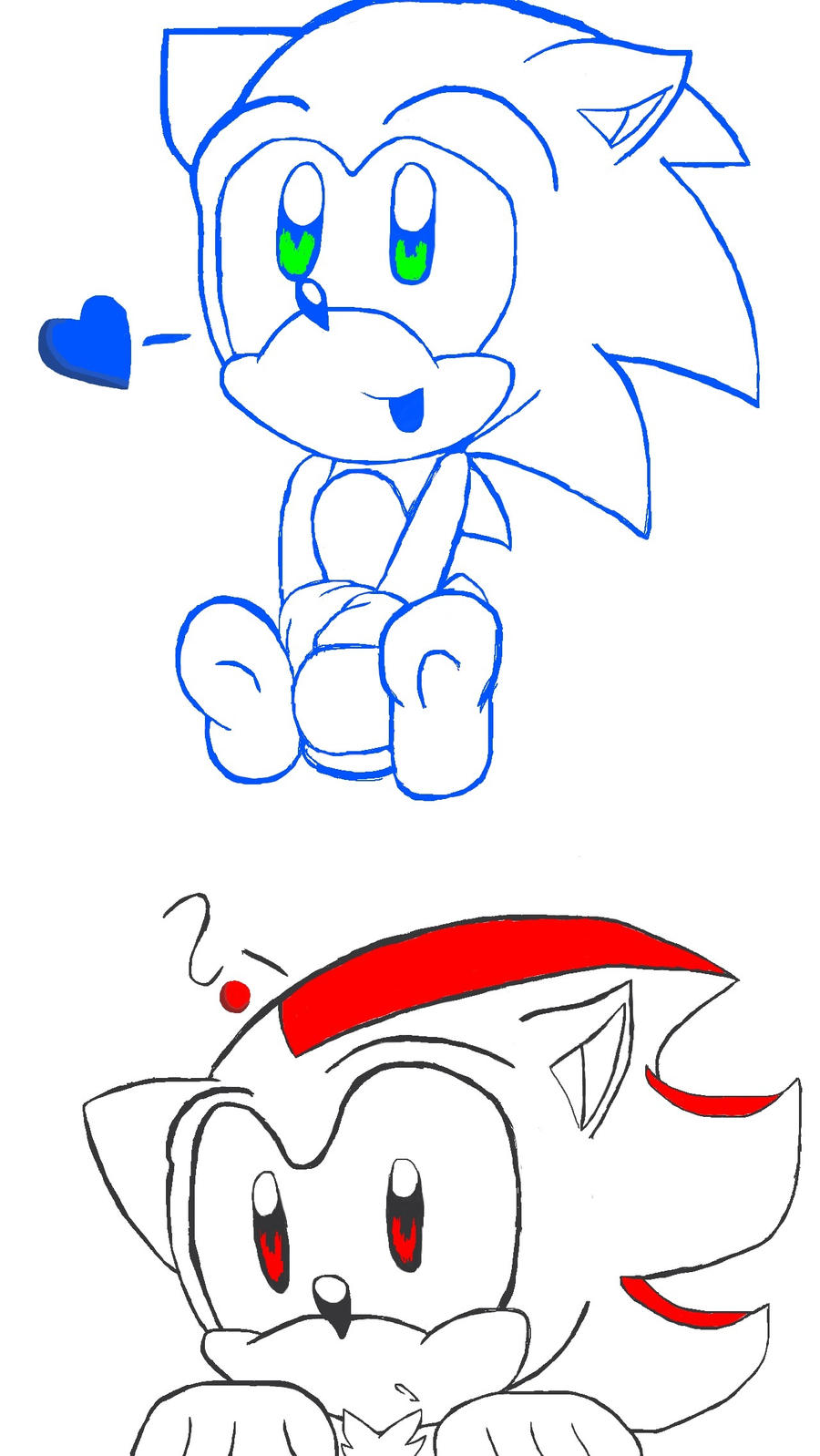 Baby Sonic and Shadow X3