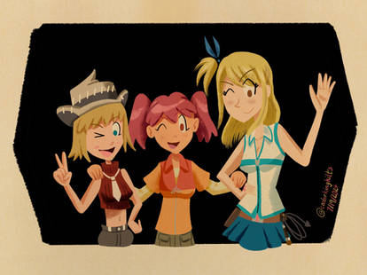 Two Blondes and One Pink-Haired Girl