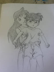 Dectective Conan And Ran Being Cute