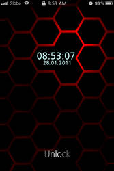 hexagon black red lockscreen