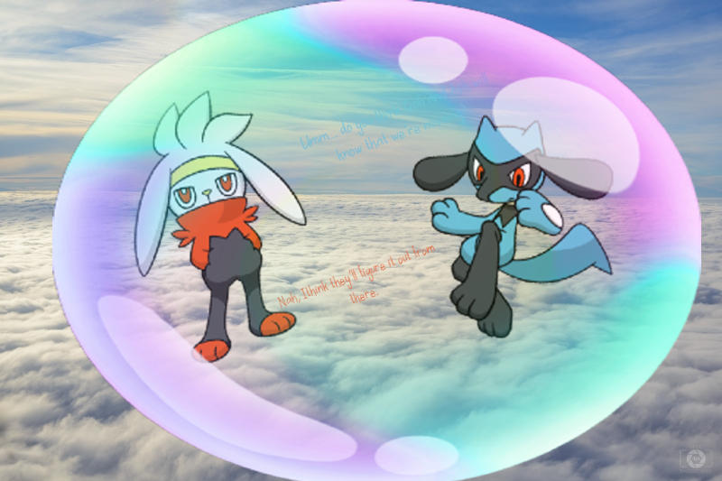 Raboot and Riolu in a bubble (Pixlr) by Nintendoshi64 on DeviantArt