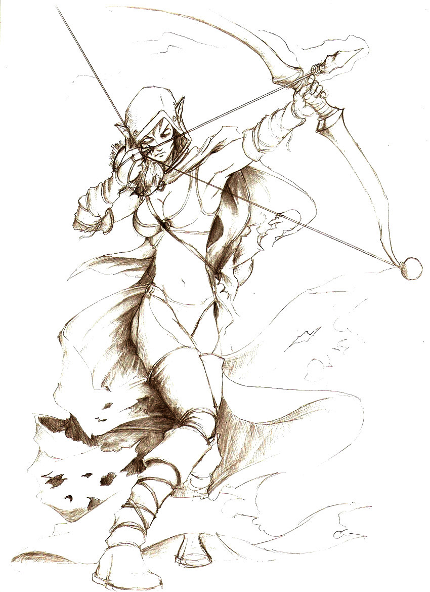 Drow Ranger pencils