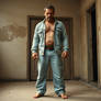 A tall white male 40 plus year old stubbly, hairy