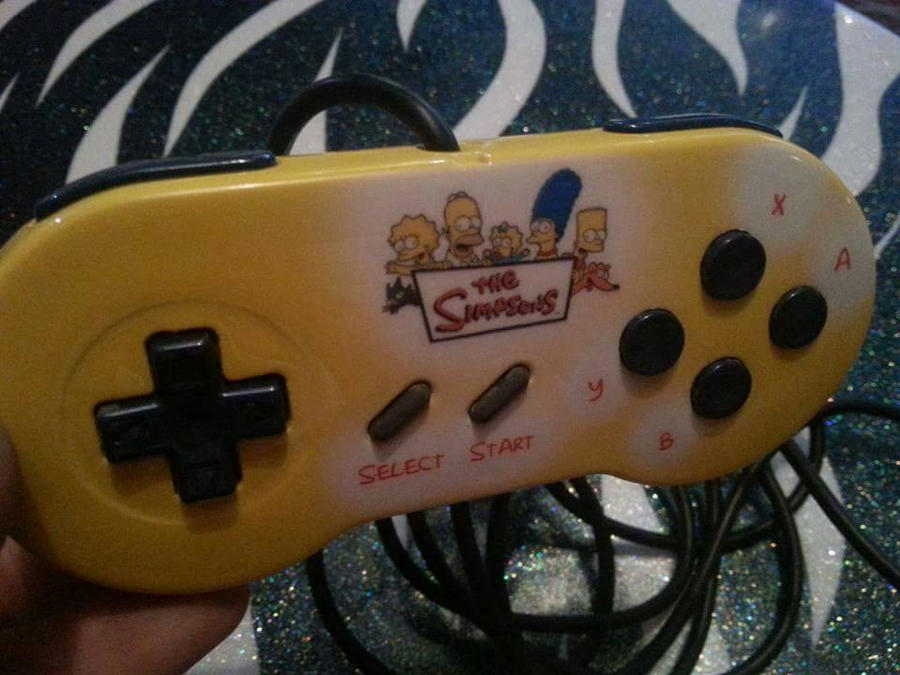 custom painted Simpson's super Nintendo controller by ...