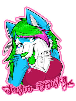 ShashaHusky.fully color Bust badge for Chloe Foxie