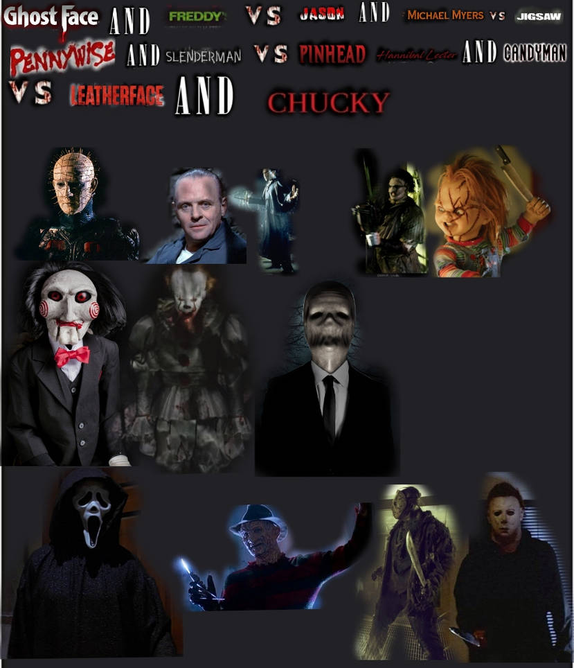 Scary A Roster Horror movie battle team up by 91w on DeviantArt