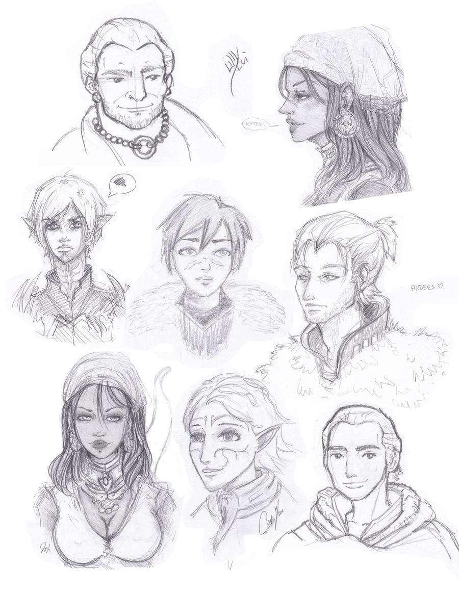 Dragon Age 2 Sketch Dump