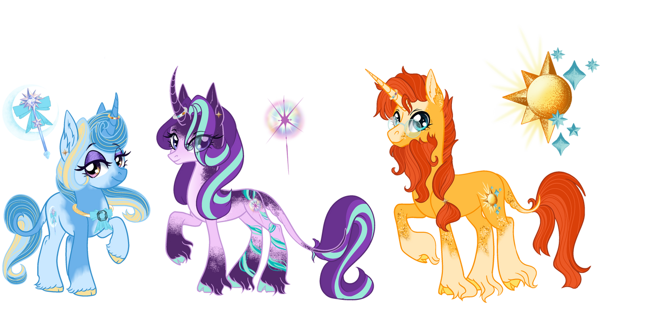 MLP Redesign: Trixie and Starlight and Sunburst by toge-kissed on ...