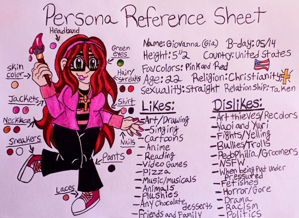 Persona Reference Sheet (Redo) by Gtrombetta on DeviantArt