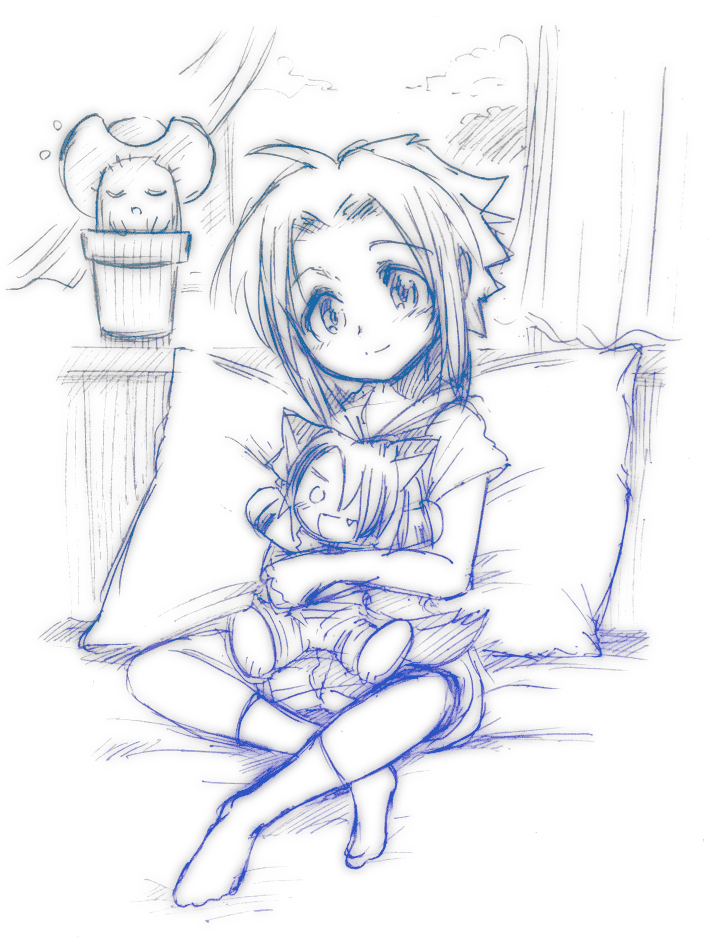 I hug a stuffed toy by sham-mani