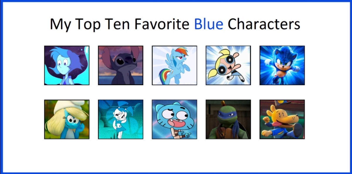 My Top 10 Favorite Blue Characters by TheMemeMaster645 on DeviantArt
