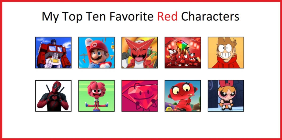 Red Target Character My Top 10 Favorite Red Characters by TheMemeMaster645 on DeviantArt