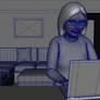 lady at laptop wireframe