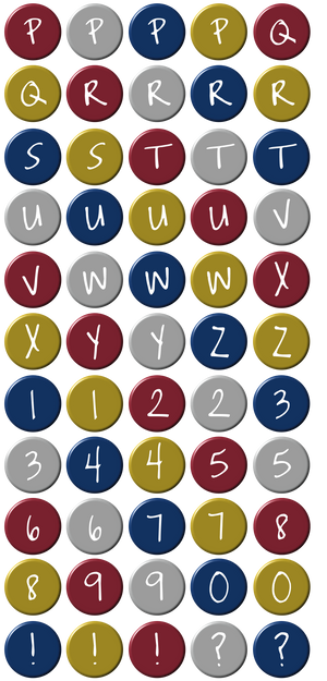 Coloured Circle Letters Part 2