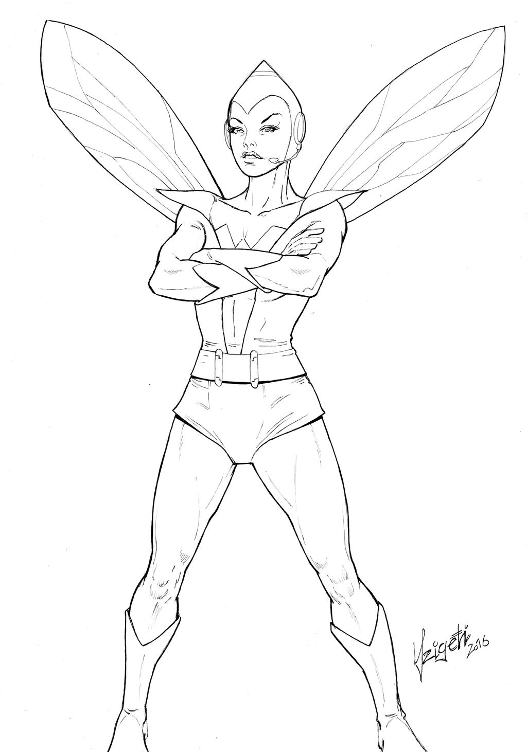 Classic Wasp - Lineart