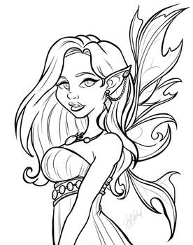 Coloring Book Preview: Fantasy Elf 1