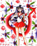 Sailor Mars With Ofuda Scroll by aleena