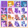 MLP Magic Trio x Dazzlings Chibi Grid Adopts