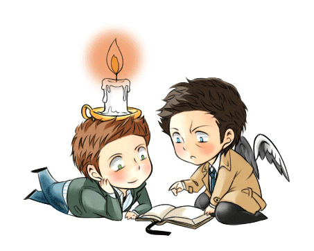 Dean and Castiel with Candle