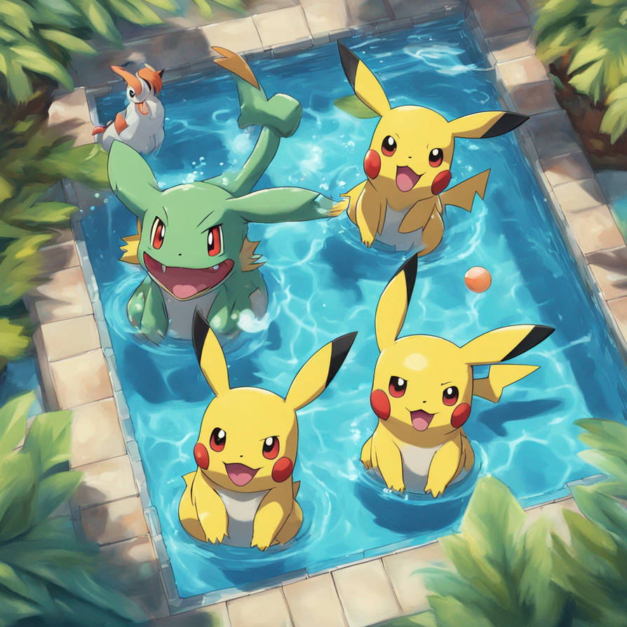 Pokemon in pool by Hi123847894 on DeviantArt