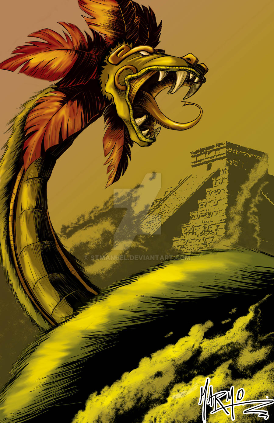 Quetzalcoatl color by stmanuel on DeviantArt Quetzalcoatl color by stmanuel on DeviantArt