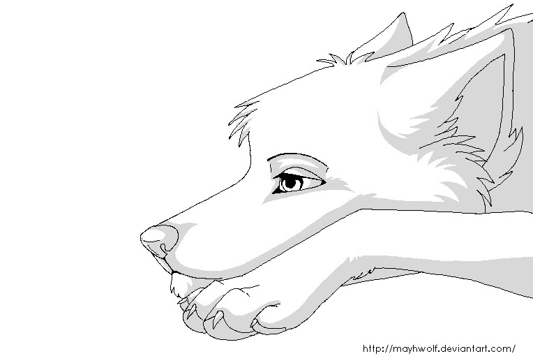 Bored wolf base by MayhWolf on DeviantArt